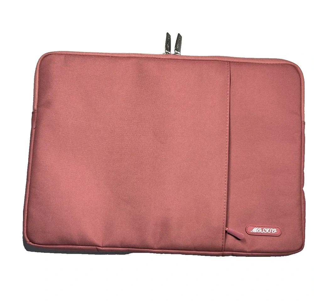 Blush Pink Soft Case Laptop Computer Device Sleeve Full Zip Cushioned Zip Pocket